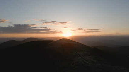 生石山ドローン空撮（山、朝日、和歌山、自然）