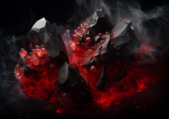 瘴気を放つ石のイメージ。AI生成画像