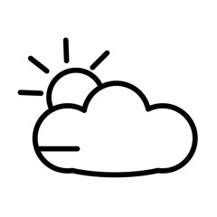 Simple cloud with sun icon. Weather concept outline icons