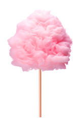 Pink cotton candy isolated on transparent background.