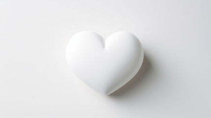 a white heart shaped object on a white surface
