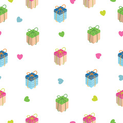 Hand drawn christmas gift seamless pattern