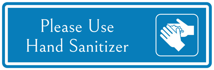 Hand sanitizing sign and labels