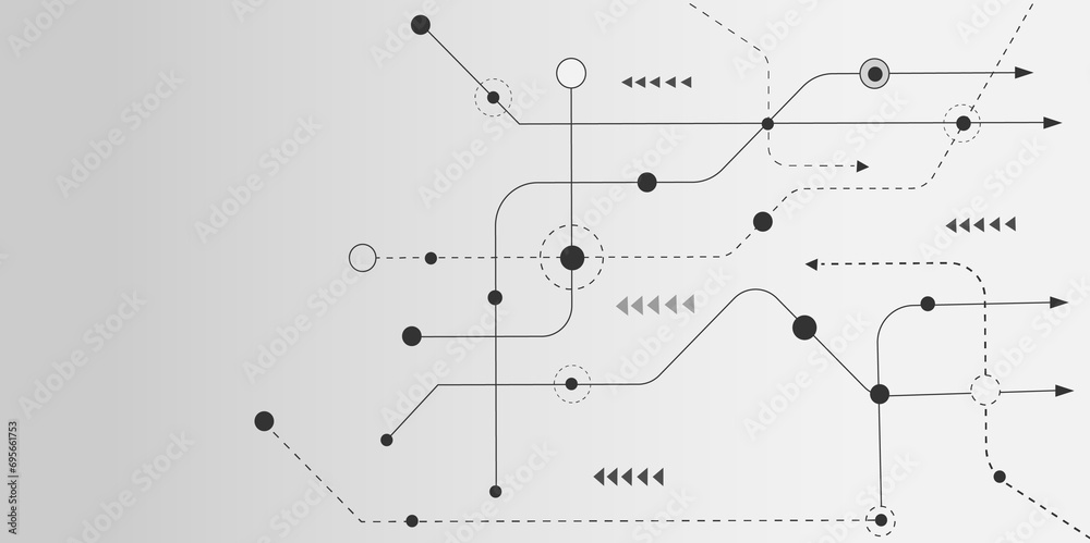 Wall mural vectors global communication technology background design. abstract geometric dots and lines connect