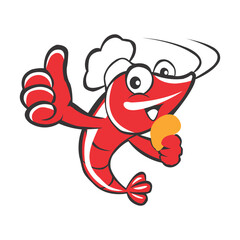 Make a Professional shrimp vector eat snack