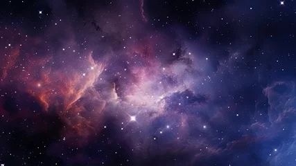 Foto op Canvas Space background with realistic nebula and shining stars. Colorful cosmos with stardust and milky way. Magic color galaxy. Infinite universe and starry night. AI © ribelco