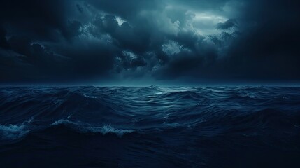 Fototapeta premium horror black blue sky sea haunted cloud scary ocean