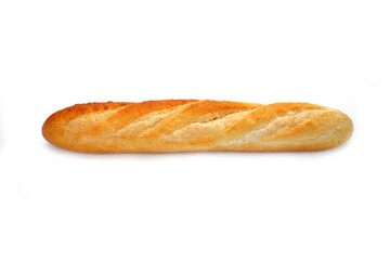 Baguette isolated on white background. French bread baguette, bun, bakery, pastry