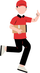 Delivery Man Character Holding Package