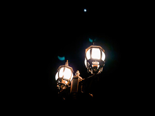 Fototapeta na wymiar street lamp or lantern of garden lamp in the night