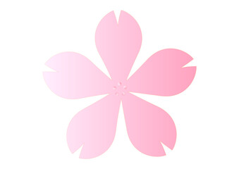 ピンクの桜のシンプルな花びらのイラスト素材
