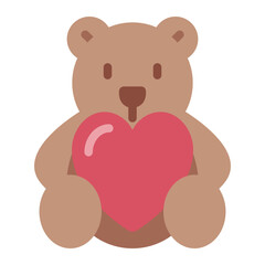 Teddy Bear dollw ith big heart icon