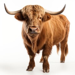 Naklejka premium Brown Bull with Long Horns