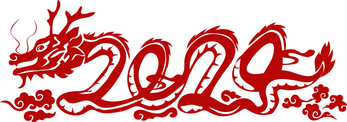 2024 New year icon, Chinese Dragon