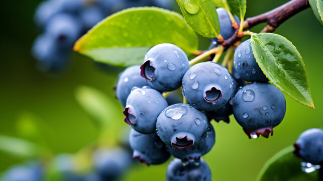 a bunch of blueberries hanging from a tree