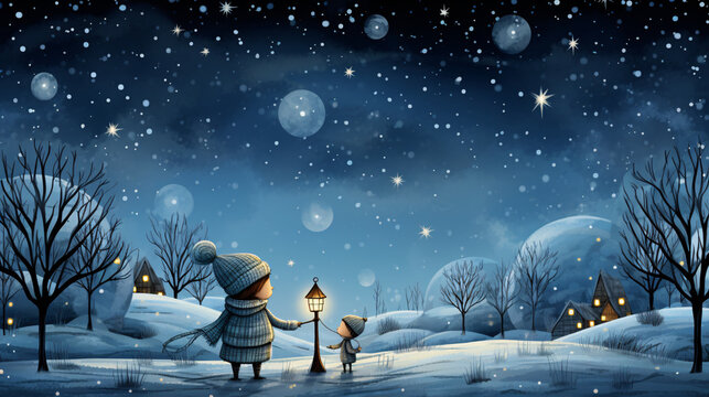 Christmas Winter Winter Winter children's picture book illustration
