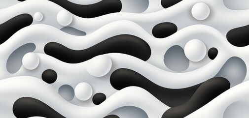Black and white stripe waves pattern background by Ai generate.