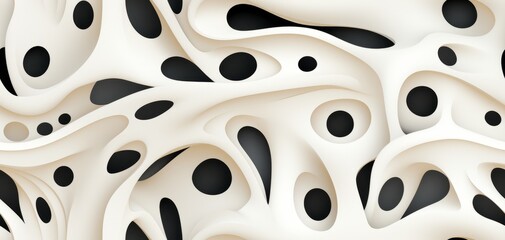 Black and white stripe waves pattern background by Ai generate.