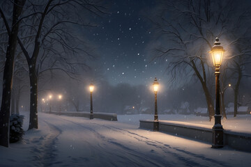 A night filled with beautiful snowfall