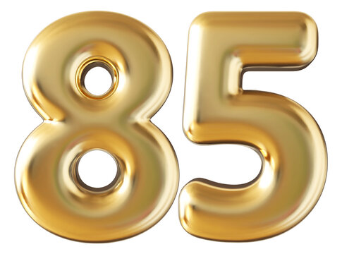 Number 85 gold 3d render