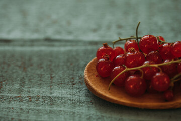 cherries on a wooden table