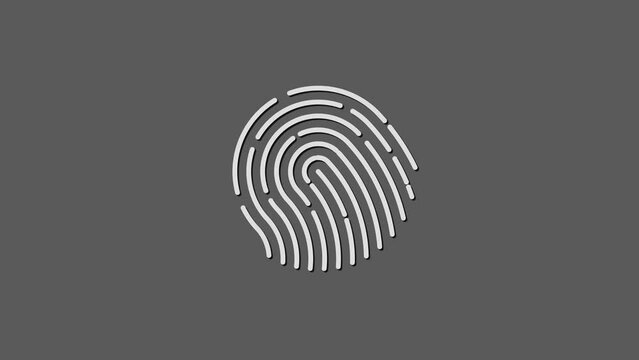 One click fingerprint icon animated on a white background.