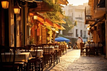Sip of Greece: Enjoy a sip of Mediterranean charm at a Greek taverna table in Athens, where mezedes, olives, and feta shine, and ouzo's refreshing notes resonate against the backdrop of the Acropolis 