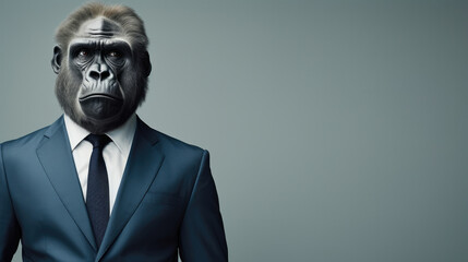 Men ape male monkey portrait mammal animals primate - obrazy, fototapety, plakaty