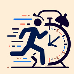 Race Against Time: Organisation and Energy Pictogram Concept Illustration