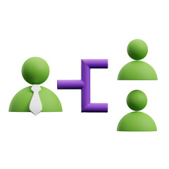 3d icon render of a team leader. Business Illustration.