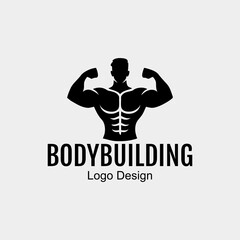 Body building minimalist logo design inspiration tempalte