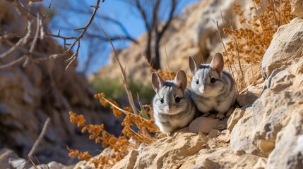 Andean Delight: Chinchillas Flourishing in the Breathtaking Rocky Landscapes of the Andes




