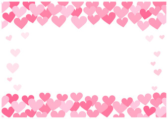 バレンタインデーに使えるハートが重なったバレンタインフレーム背景1