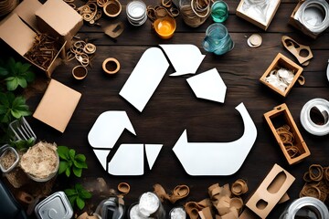 collage of recycling symbol