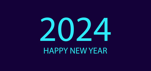  Happy 2024 New Year Beautiful Text Design illustration