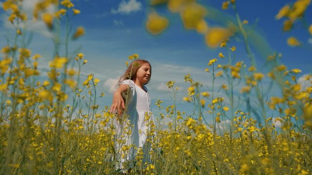 Girl in a yellow field