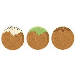 Cromboloni cake vector illustration, bakery watercolor illustration