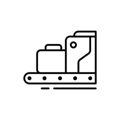 Conveyor bag outline icons, minimalist vector illustration ,simple transparent graphic element .Isolated on white background