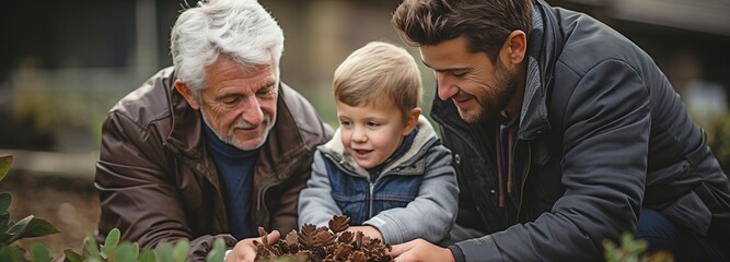 ages of men appreciating foliage,.
