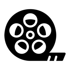 Fototapeta premium film reel Solid icon