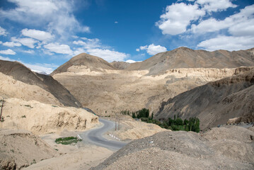 The beautiful views of road from Likir Monastery to Alchi Monastery