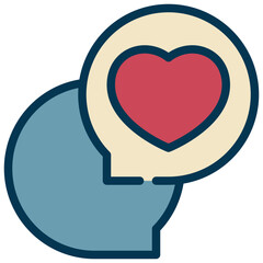 talk speech heart love happy filled outline