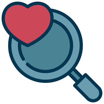 searth find heart love magnifying filled outline