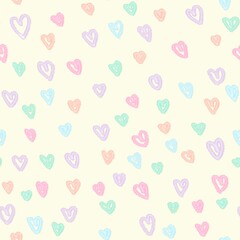 color heart seamless pattern