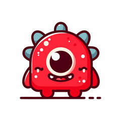 Cute monster minimalist logo design inspiration template