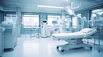 Blurred operating room at modern hospital ,Healthcare concept, modern hospital