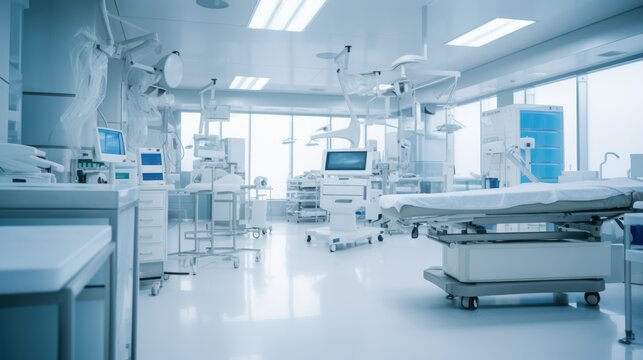 Blurred operating room at modern hospital ,Healthcare concept, modern hospital