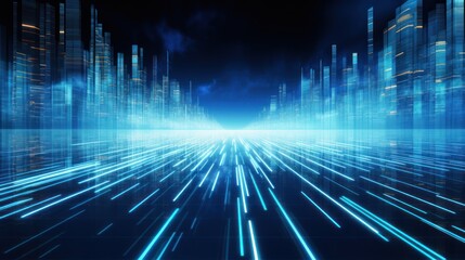 Digital technology speed connect blue background, cyber nano information, 