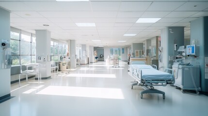 Naklejka na ściany i meble Empty emergency room in a hospital 
