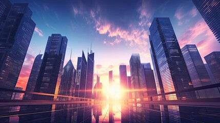 Modern Skyscrapers In The Business District